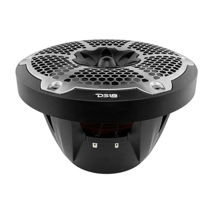 DS18 PAIR 10" 2-WAY 1800W 4 OHM MARINE SPEAKERS WITH BULLET TWEETER & RGB-BLACK
