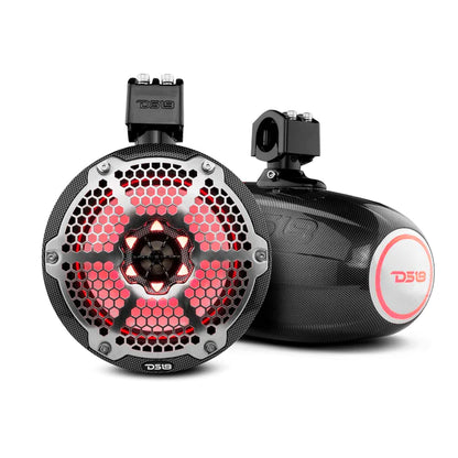 DS18 HYDRO 8" 375 WATTS 4 OHM MARINE TOWERS WITH INTEGRATED RBG LIGHTS