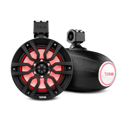 DS18 HYDRO 8" 375 WATTS 4 OHM MARINE TOWERS WITH INTEGRATED RBG LIGHTS