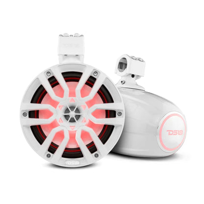 DS18 HYDRO 8" 375 WATTS 4 OHM MARINE TOWERS WITH INTEGRATED RBG LIGHTS