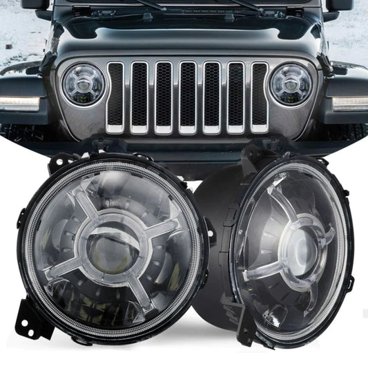 Race Sport RS LED Headlight Jeep Wrangler JL (18-23) Adjustable Angle Beam 108-Watt w/ X-Halo DRL